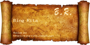Bing Rita névjegykártya
